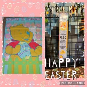 New Disney Winnie the Pooh “Easter Is Coming” Decorative Flag - 28” x 40”
